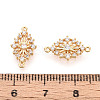 Brass Pave Clear Cubic Zirconia Connector Charms KK-T078-18G-01-3