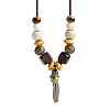 Alloy Pendant Waxed Cord Necklaces FS-WGBC2DA-01-2