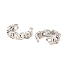Rack Plating Brass Oval Cuff Earrings with Cubic Zirconia EJEW-D069-08P-2