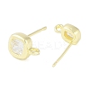 Brass Pave Clear Cubic Zirconia Stud Earring Findings KK-F875-01G-2