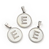304 Stainless Steel with White Shell Pendants STAS-G268-01E-P-1