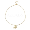 Golden Plated Brass Micro Pave Cubic Zirconia Pendant Necklaces LS-NJEW-L178-02G-01-2