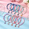 Natural Gemstone & MIYUKI Seed Beads Heart Charm Bracelets BJEW-MZ00084-3