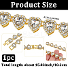 1Pc Heart Zinc Alloy Crystal Rhinestone Cup Chain Tennis Necklaces for Women NJEW-SP0001-06G-2