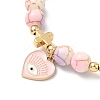 6Pcs 6 Colors Heart with Eye Alloy Enamel Charm Bracelets BJEW-JB12287-5