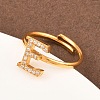 304 Stainless Steel Micro Pave Cubic Zirconia Cuff Open Rings RJEW-D336-01G-07-1