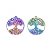 Ion Plating(IP) 201 Stainless Steel Pendant X-STAS-B027-13MC-1