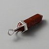 Natural Red Jasper Double Terminal Pointed Pendants G-TAC0001-07A-2