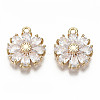 Real 18K Gold Plated Brass Micro Pave Cubic Zirconia Pendants KK-S360-043A-NF-1