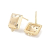 Brass Micro Pave Cubic Zirconia Stud Earring Findings KK-E107-12G-2