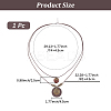 1Pc Bohemian Wood & Alloy Pendant Double Layer Necklaces for Women NJEW-CL0001-37-2