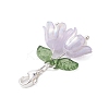 5Pcs 5 Colors Flower Acrylic & Shell Pearl Pendant Decoration HJEW-TA00282-5