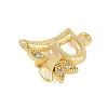 Brass Crystal Rhinestone Letter Links Connector Charms KK-S395-06G-R-2