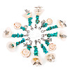 Shell & Synthetic Turquoise Pendant Deocration HJEW-TAC0057-3
