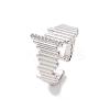 Clear Cubic Zirconia Irregular Open Cuff Ring RJEW-B028-01P-1