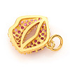 Brass Micro Pave Cubic Zirconia Charms KK-I672-18G-A-2