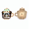 Japanese Style Print Alloy Enamel Pendants ENAM-CJC0002-05A-RS-1