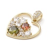 Brass Cubic Zirconia Pendants KK-M275-62G-2