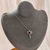 Brass Cubic Zirconia Wing Cross Pendant Necklaces for Women NJEW-C067-07P-01-3