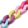Opaque Acrylic Curb Chain for DIY Keychains HJEW-JM00400-03-2