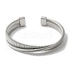 Stainless Steel Cross Open Cuff Bangles for Women BJEW-G719-10P-2