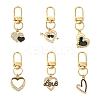 6Pcs Alloy Enamel & Rhinestone Pendant Decoration HJEW-YW00082-1