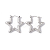304 Stainless Steel Star Hoop Earrings for Women EJEW-E199-04P-1