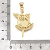 Brass Micro Pave Cubic Zirconia Shell Pendants KK-D328-08G-3