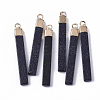 Top Golden Plated Synthetic Blue Goldstone Pendants G-S359-028B-1