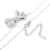 304 Stainless Steel Crystal Rhinestone Cable Chain Bowknot Pendant Necklaces for Women NJEW-C055-09P-3