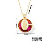 Luxury Fashionable American and European Style Brass Glass Virgin Mary Pendant Necklaces for Women DB7560-7-1