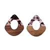 Transparent Resin and Walnut Wood Pendants RESI-T057-07B-2
