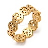 Hollow Out Star 304 Stainless Steel Finger Rings for Women LS-RJEW-G353-04G-2