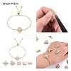 Brass Pave Clear Cubic Zirconia Connector Charms KK-N284-10G-4