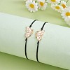 2Pcs Brass Enamel Butterfly Link Bracelets Set JB729B-2