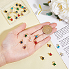 28PCS 7Colors Brass Cubic Zirconia Charms KK-DC0003-71-3