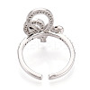 Knot Brass Micro Pave Cubic Zirconia Cup Peg Ring Settings KK-N274-23P-3