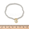 Brass Oval Charms Bracelets BJEW-B148-03A-02-5