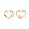 Brass Micro Pave Cubic Zirconia Screw Carabiner Lock Charms ZIRC-L093-61G-2