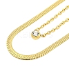 Ion Plating(IP) 304 Stainless Steel Pave Clear Cubic Zirconia Double Layer Necklaces NJEW-S426-01G-2