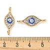 Alloy Blue Enamel Evil Eye Connector Charms ENAM-S003-03B-3