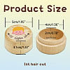 Round Beech Wooden 3D Engraved My First Curl Boy Box CON-WH0120-002-2