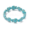 Dyed Synthetic Turquoise Tortoise Beaded Stretch Bracelet for Kids BJEW-JB09389-02-1