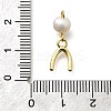 Brass & Natural Pearl U Shaped Pendants KK-Z093-38G-3