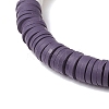 Flat Round Handmade Polymer Clay Heishi Beaded Stretch Bracelets BJEW-JB11802-01-4
