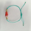 Braided Porcelain Fish Charm Adjustable Bracelets JI6734-5-1