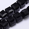 Faceted Cube Shaped Crystal Glass Beads Strands GLAA-F008-F02-1
