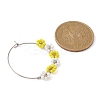 Flower Glass Seed Wine Glass Charms AJEW-JO00189-4