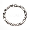 Trendy 304 Stainless Steel Curb Chain Bracelets BJEW-L510-16-2