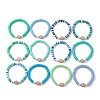 12Pcs 12 Style Synthetic Turquoise Tortoise Stretch Bracelets Set BJEW-JB10097-4